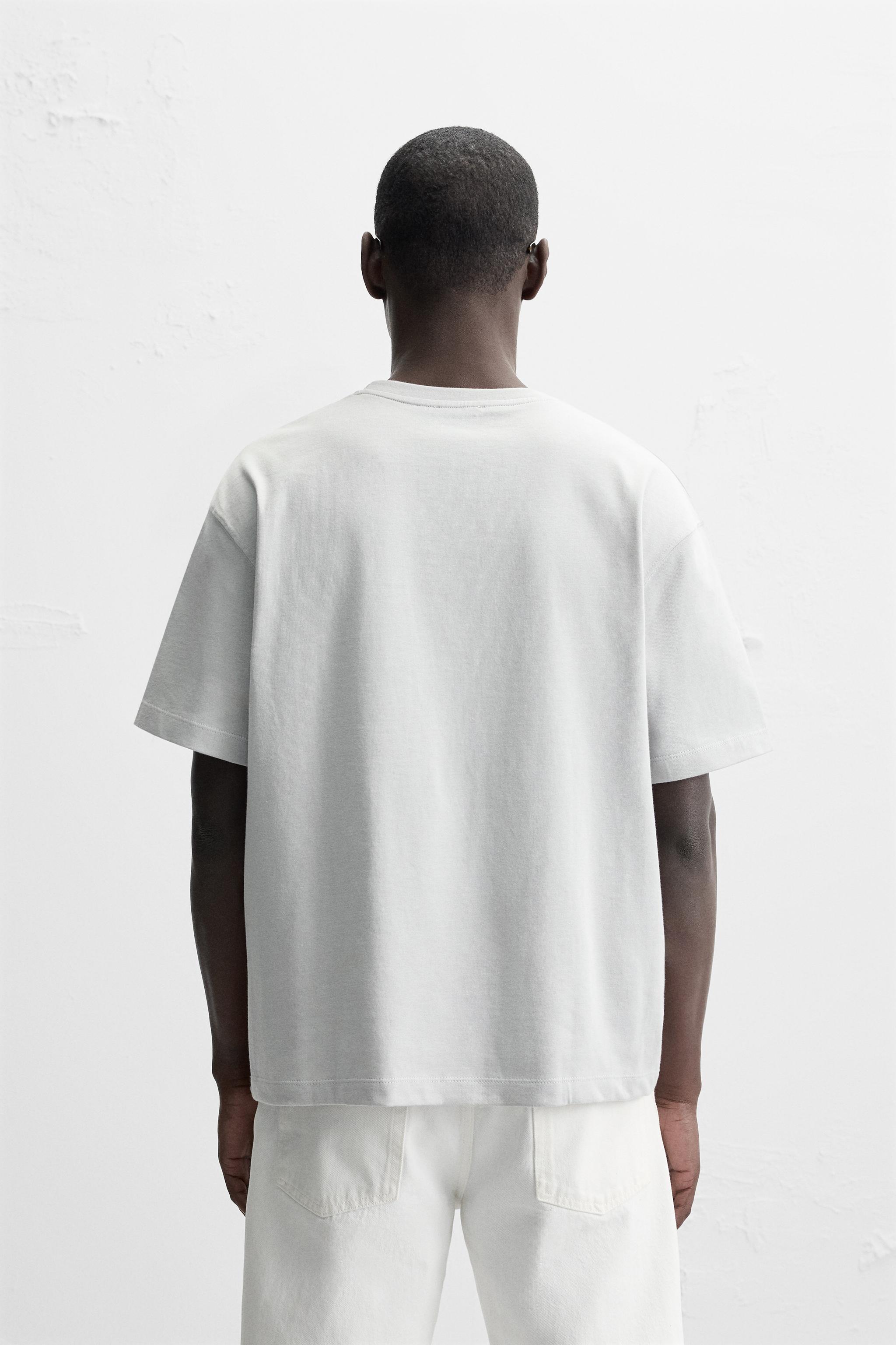 PRINTED TEXT T-SHIRT - Pearl gray | ZARA United States