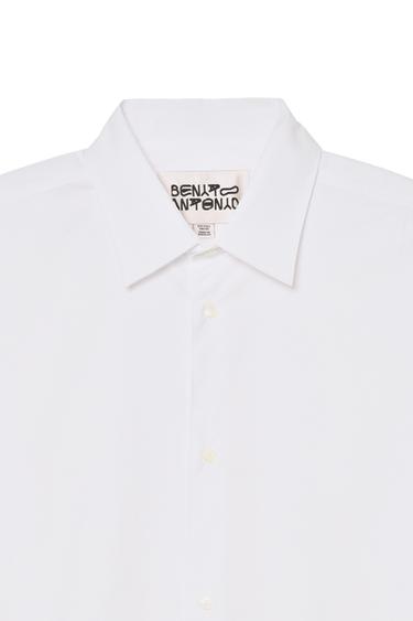 REGULAR FIT COTTON POPLIN SHIRT - White by Zara - Image 3