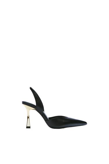 METALLIC HEELED SLINGBACK SHOES