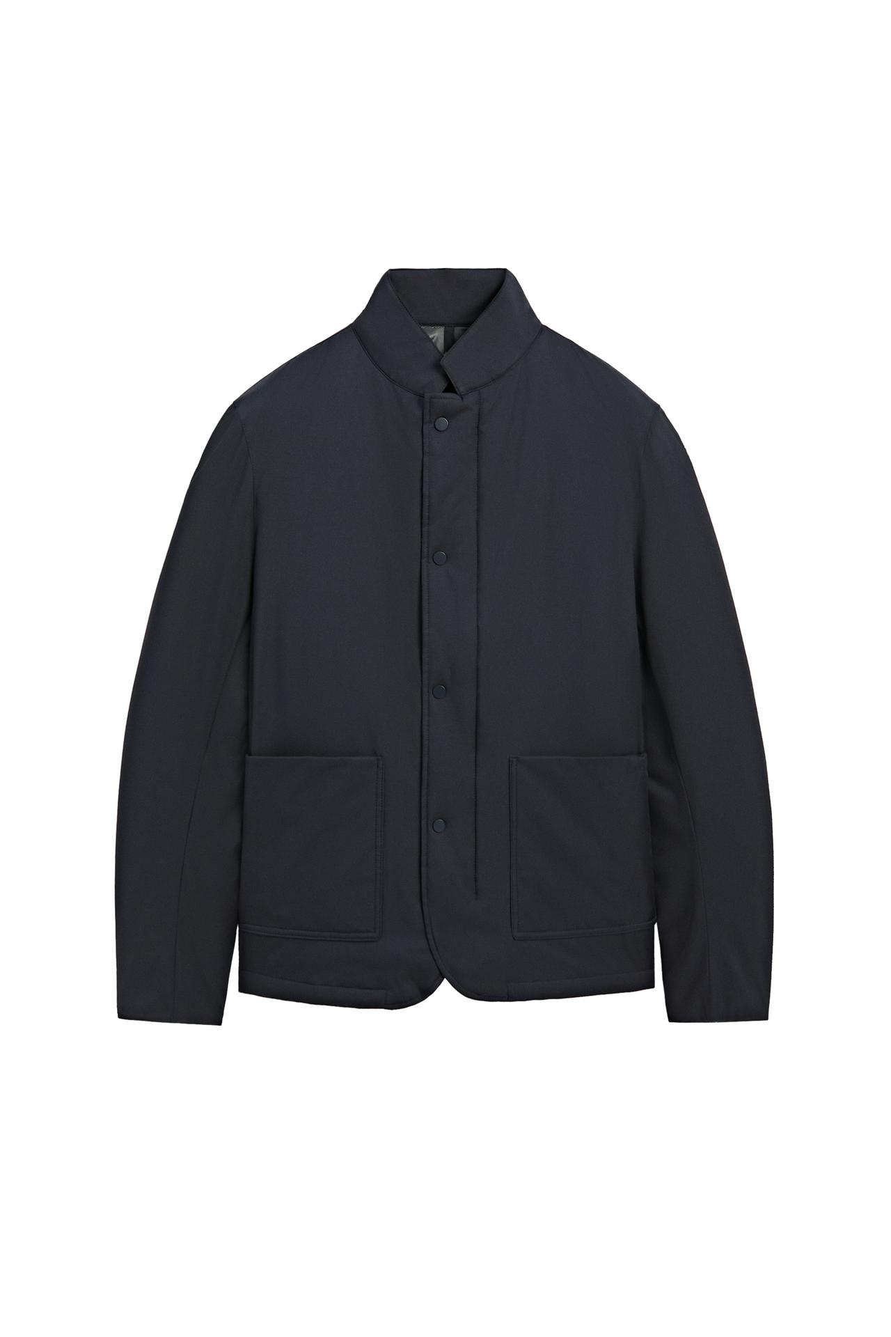 Stand-up collar down jacket — Navy / White
