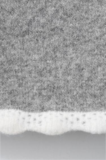 JUPE EN MAILLE LISERÉS CROCHET - Gris moyen de Zara - Image 3