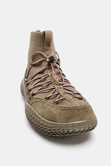 BASKETS MONTANTES ÉLASTIQUES - Vert kaki de Zara - Image 3