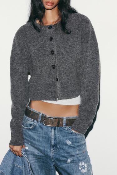SOFT KNIT CARDIGAN - Mid-grey by Zara