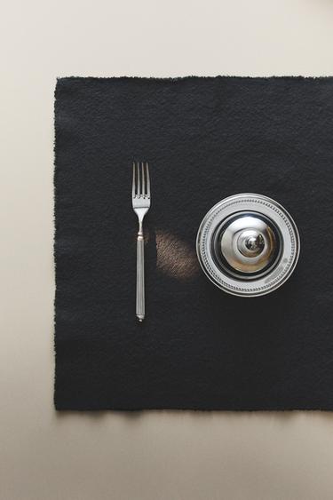 مفرش كتان بحافة منتوفة - أزرق الخاص بـ Zara