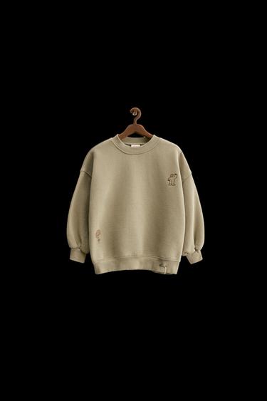 ZARA TIMELESS - SUDADERA BORDADOS ORFAYO © - Khaki de Zara