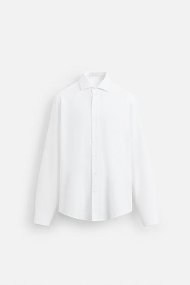 SLIM FIT TEXTURED SHIRT - White by Zara