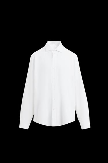 CAMISA SLIM FIT ESTRUCTURA - Blanco de Zara - Imagen 0