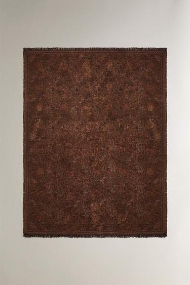 Zaras PLÄD I CHENILLE JACQUARD - Rosaaktig - Bild 0