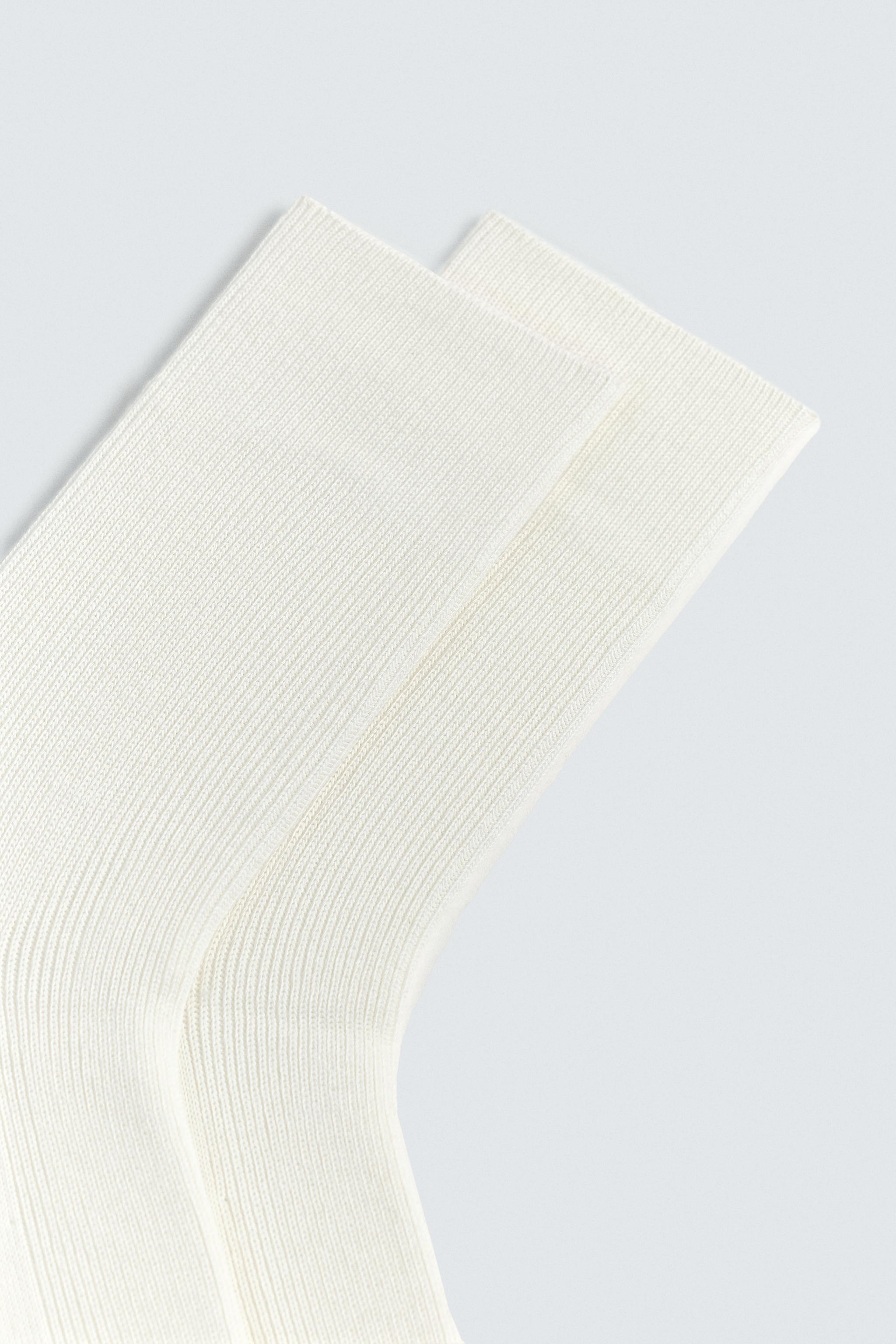 CHAUSSETTES CÔTELÉES EN MÉLANGE DE COTON