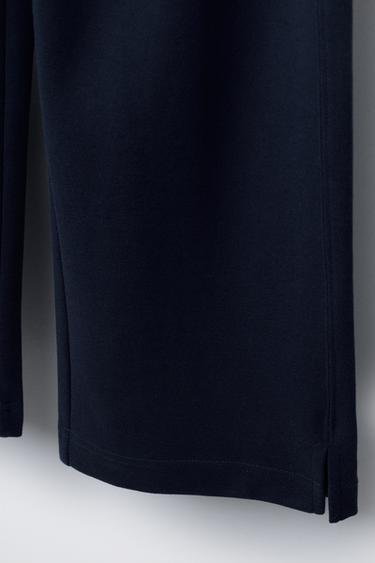 INTERLOCK WIDE-LEG TROUSERS - Navy blue by Zara - Image 3