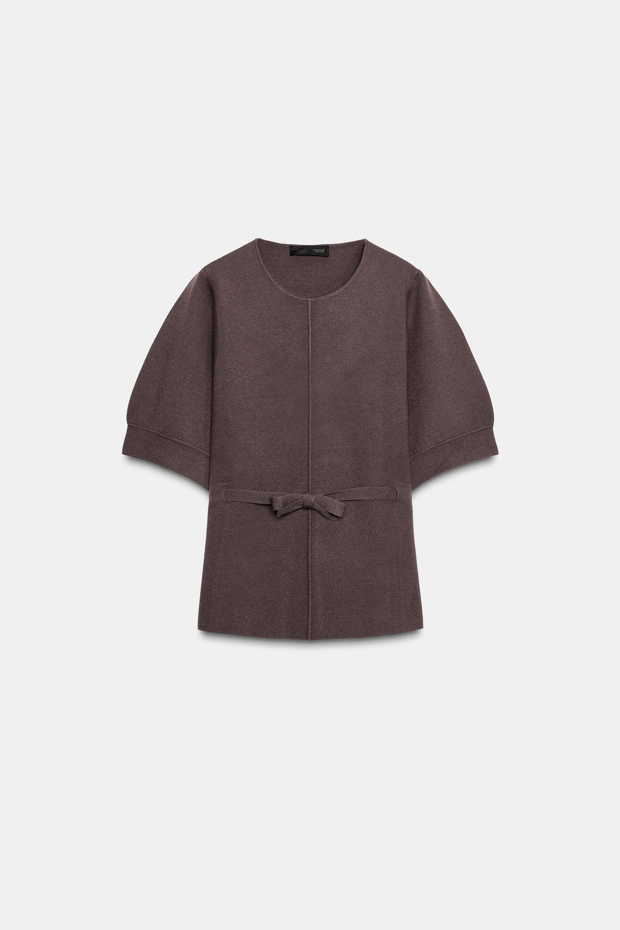PUFF SLEEVE KNIT SWEATER
