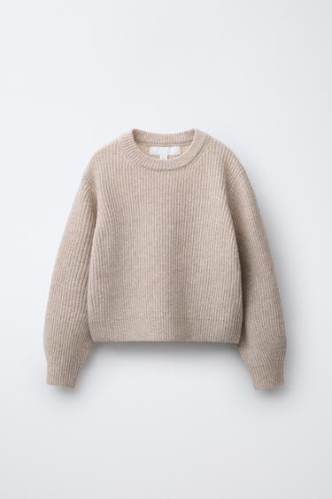 RIBBED KNIT SWEATER - camel by Zara