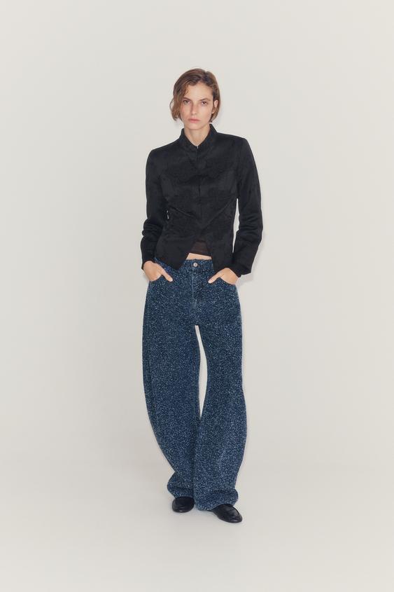 ZW COLLECTION JACQUARD JACKET WITH FROG FASTENING - Black de Zara - Imagen 0