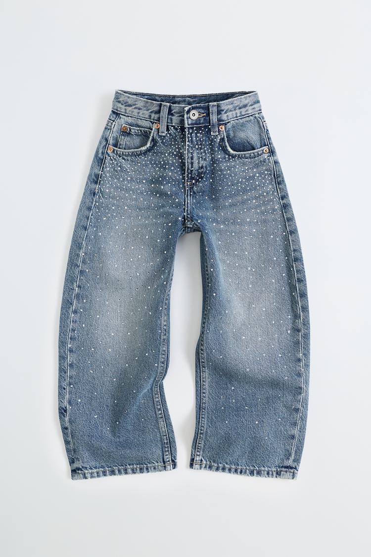 JEANS BARREL STRASS