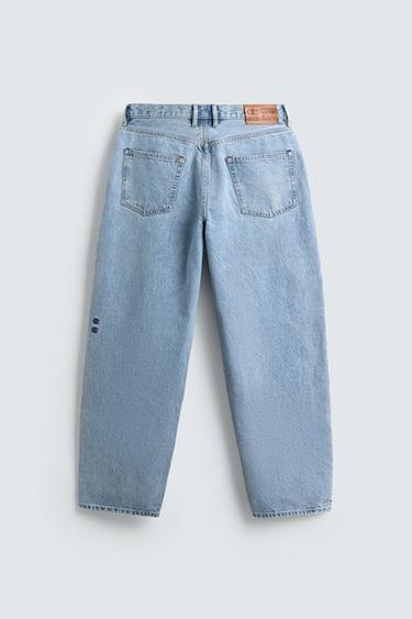 JEAN COUPE LOOSE FUSELÉE CHAMPION ® X ZARA - Bleu clair de Zara - Image 7