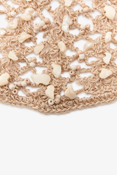 BONNET CALOTTE CROCHET FANTAISIE - Écru de Zara - Image 6
