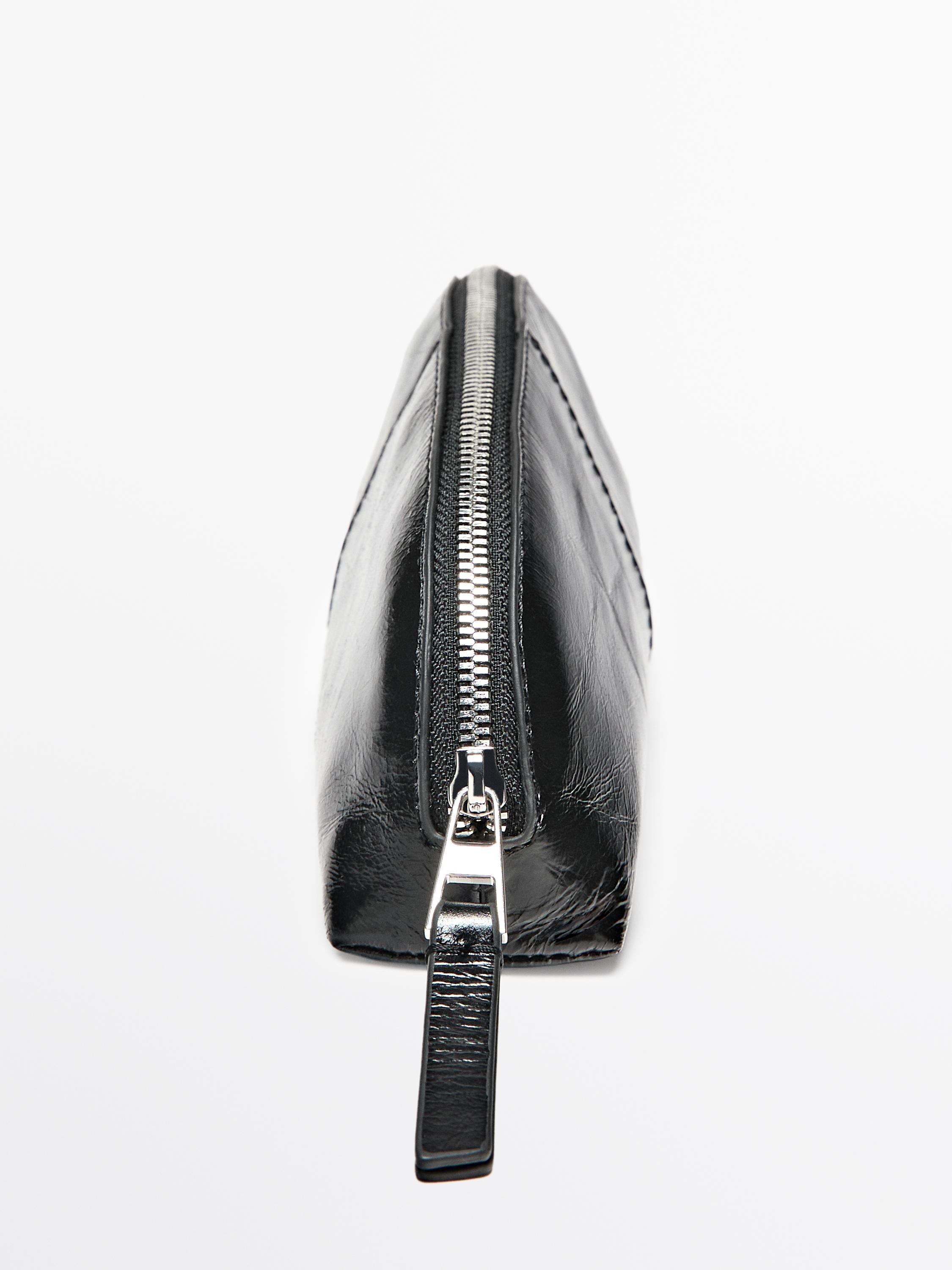 Nappa leather pencil case