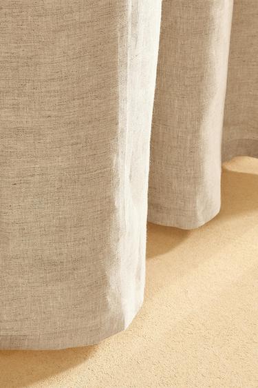 Zara 亞麻浴簾 - 淺米色