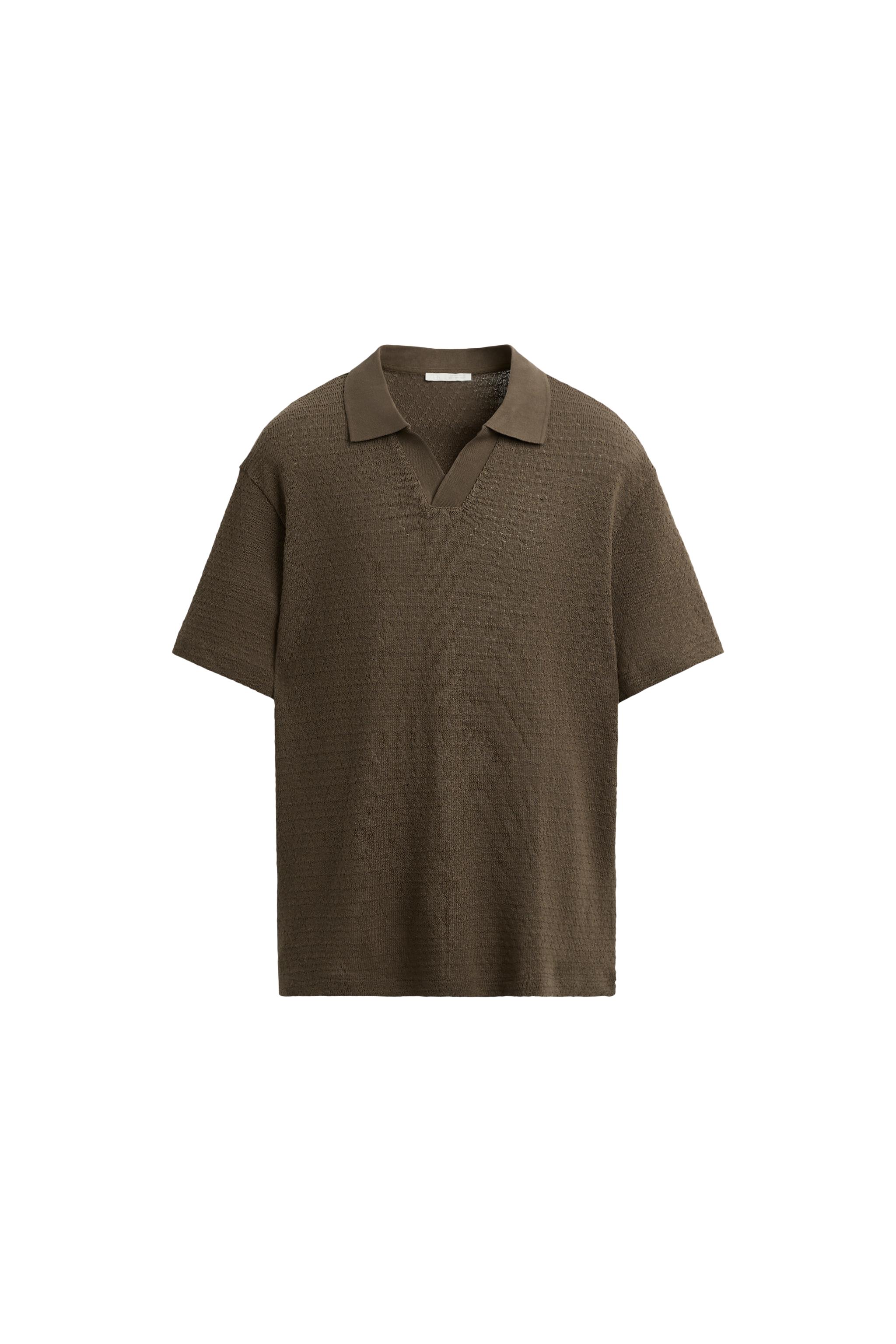 POLO JACQUARD GEOMÉTRICO - Marrom | ZARA Brasil