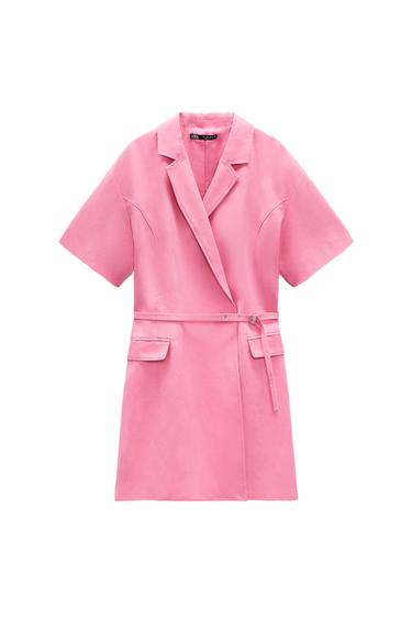 LINEN BLEND BLAZER DRESS