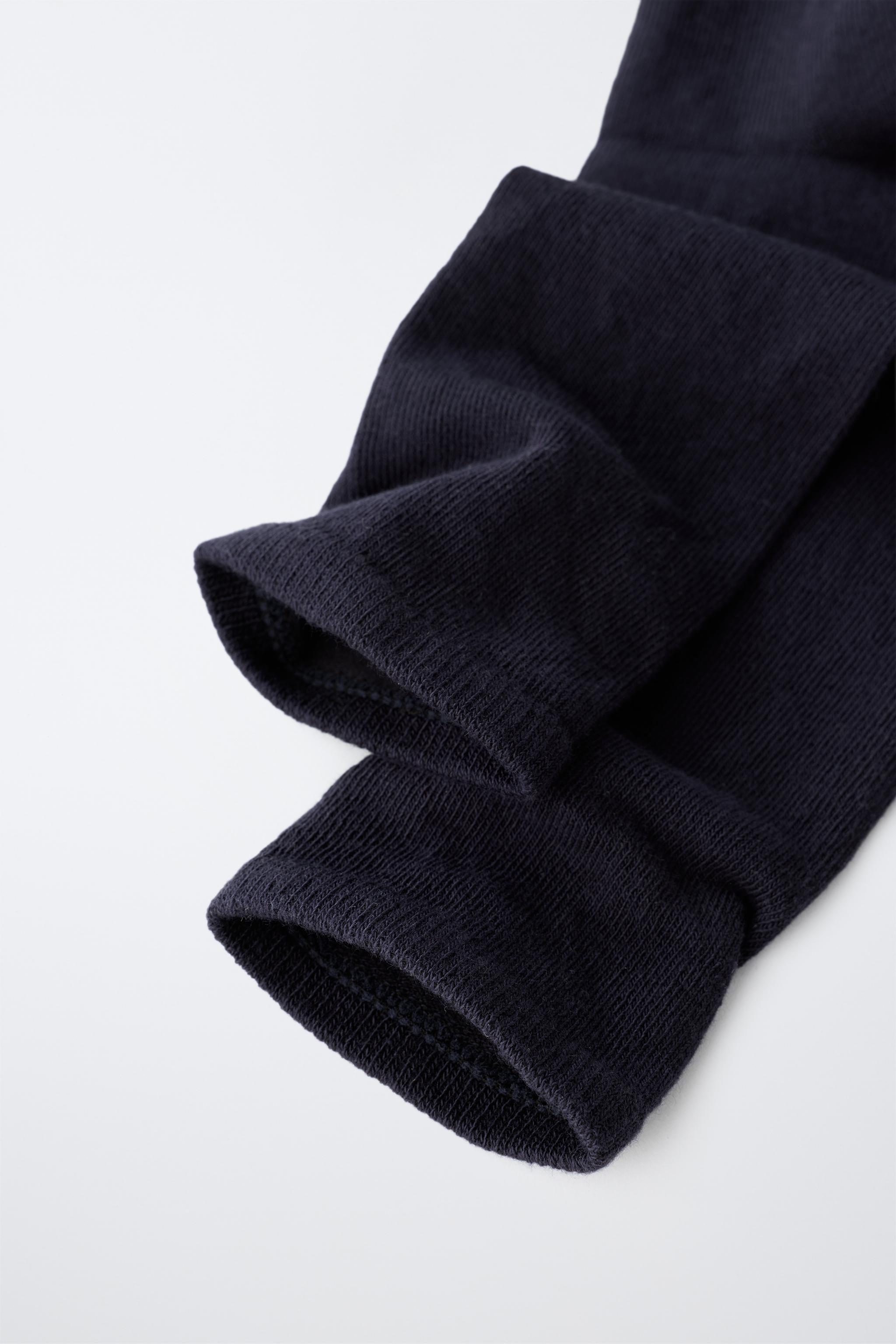 FOUR-PACK SOLID MID-CALF SOCKS — Navy blue