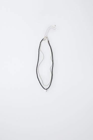PACK DOS COLLARES CORAZÓN - Negro / Plata de Zara - Imagen 0