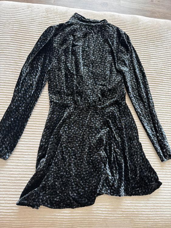 zara grey velvet dress PRINTED SECOND HAND Velvet lace dress