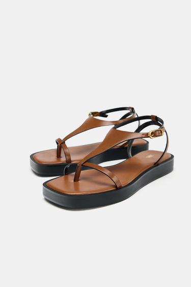 STRAPPY PLATFORM SANDALS - Brown by Zara - Image 4