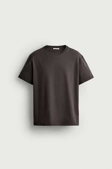 T-SHIRT BASIQUE MEDIUM WEIGHT /02 - Marron foncé de Zara
