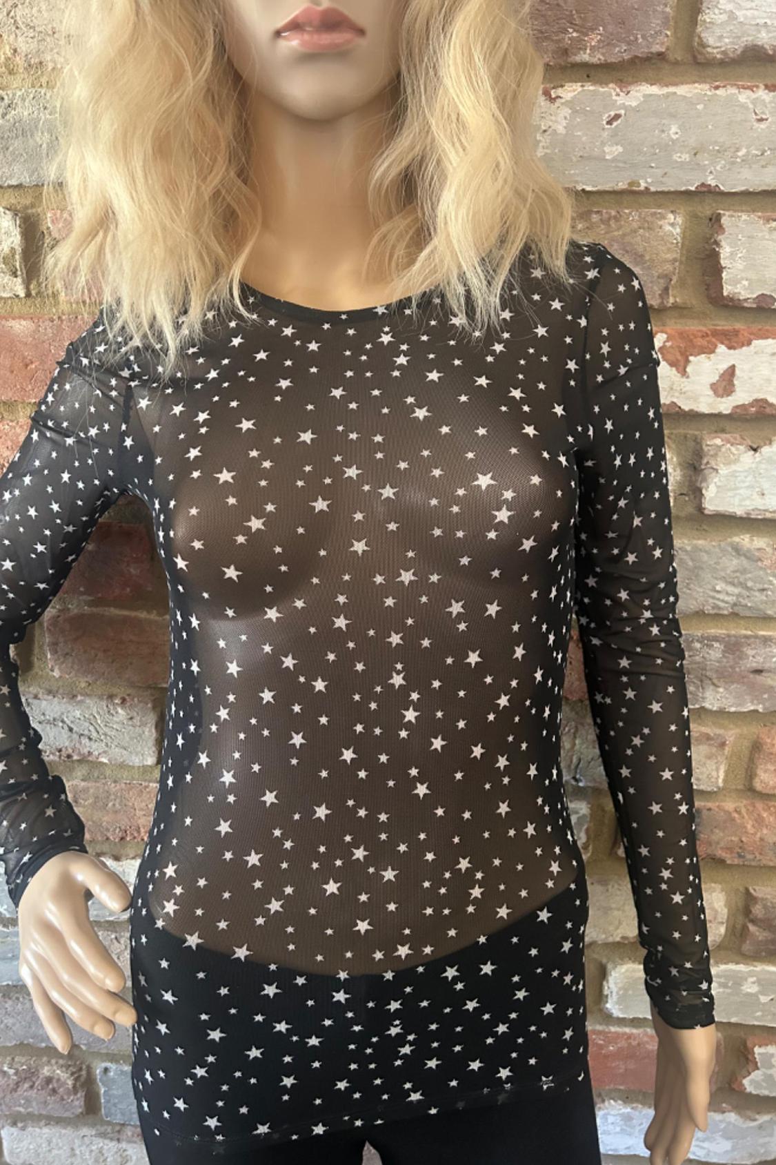 PRINTED TULLE T-SHIRT