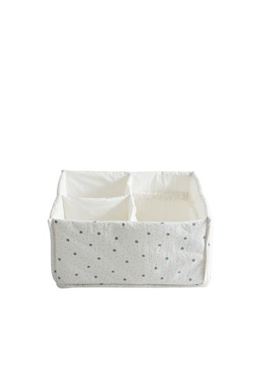 LEAF PRINT COTTON BABY ORGANISER - Ecru by Zara