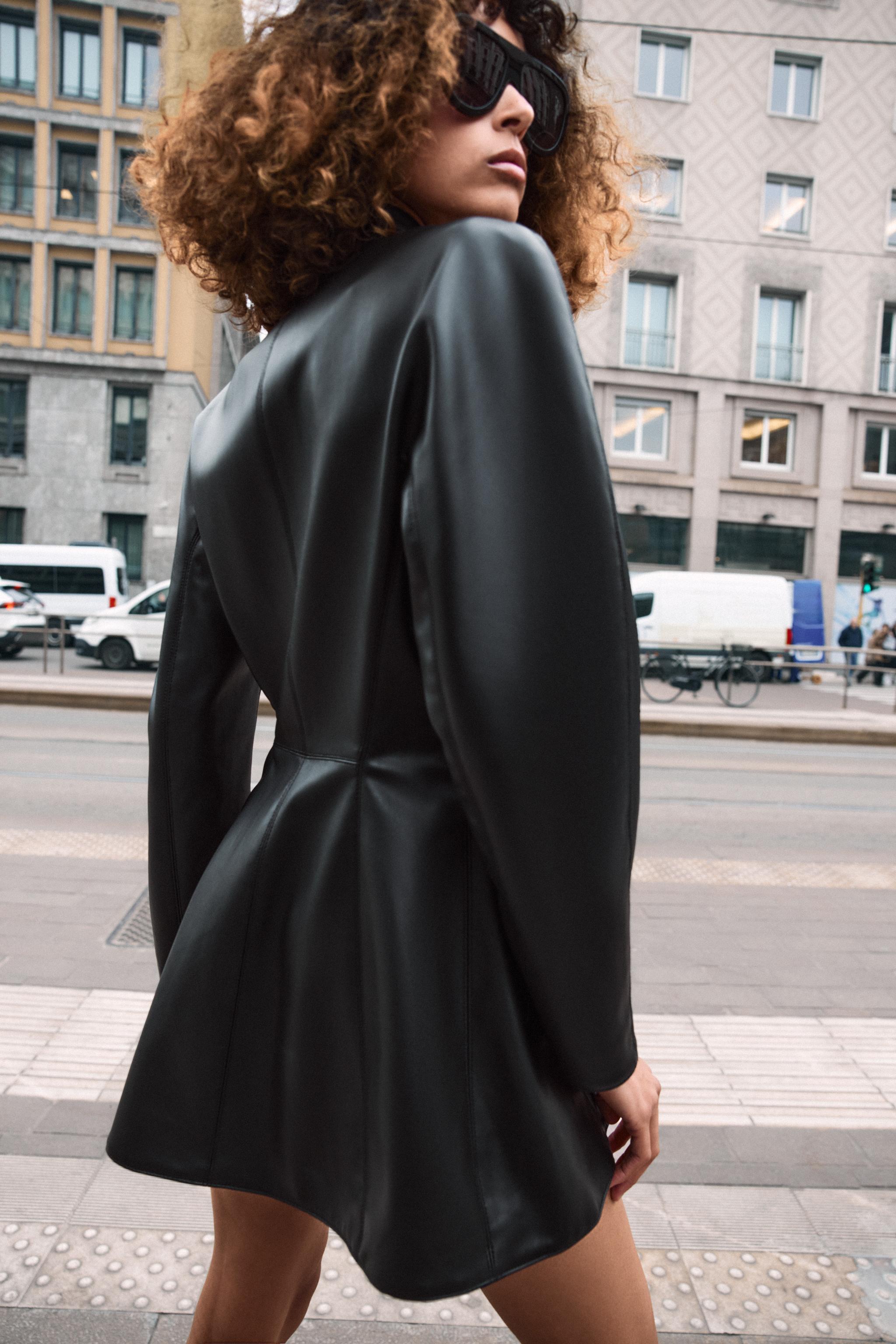 SUNI DERİ VÜCUDA OTURAN BLAZER - Görsel 6