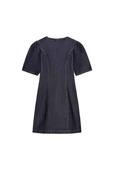 Dress Z1975 Mini Denim Balloon Sleeve