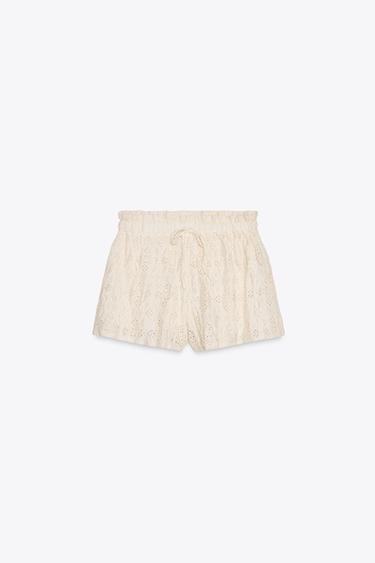 EMBROIDERED SHORTS - Ecru by Zara - Image 3