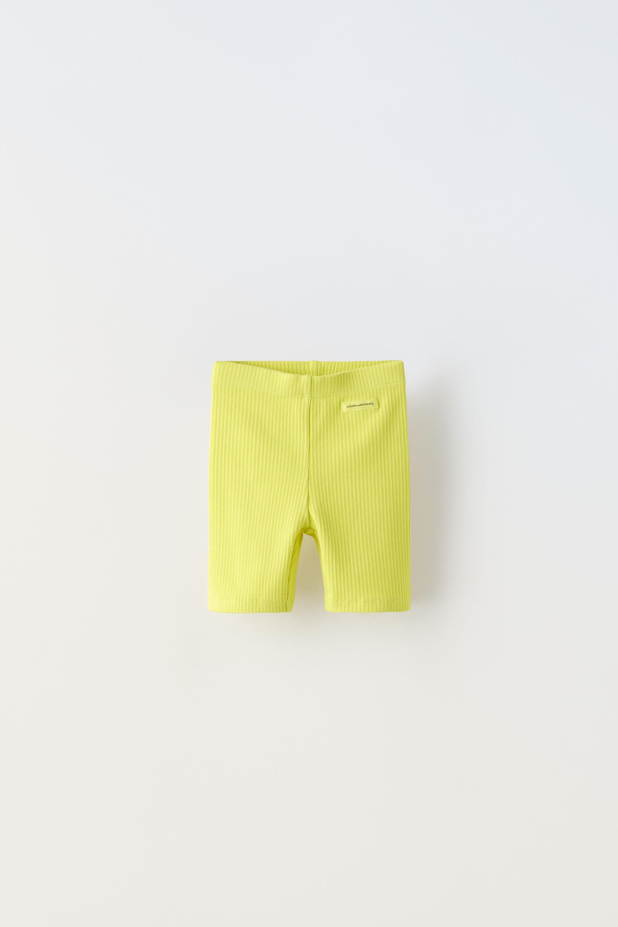 RIBBED CYCLING SHORTS Lime ZARA South Africa