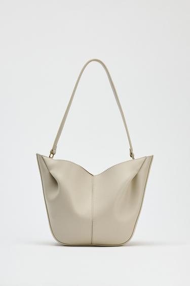 GATHERED TOTE BAG - Ecru by Zara