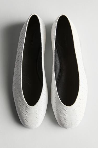 Zara Ballet flats with leather detail - White - Image 0