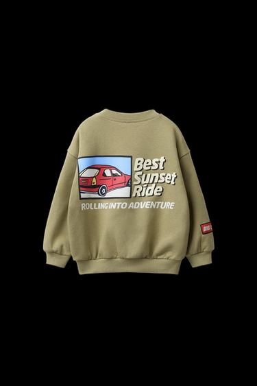 SUDADERA ESTAMPADO COCHE - Khaki claro de Zara
