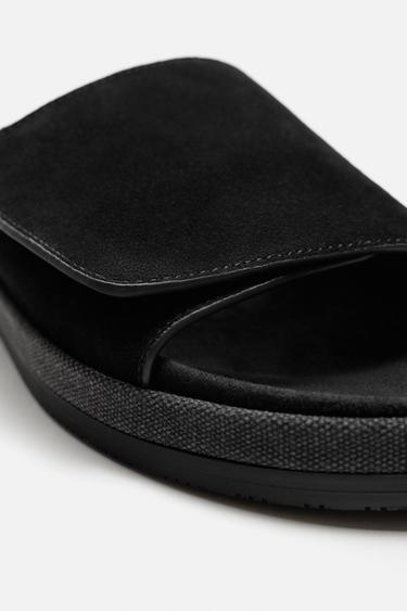 LEATHER SANDALS - Black by Zara - Image 4