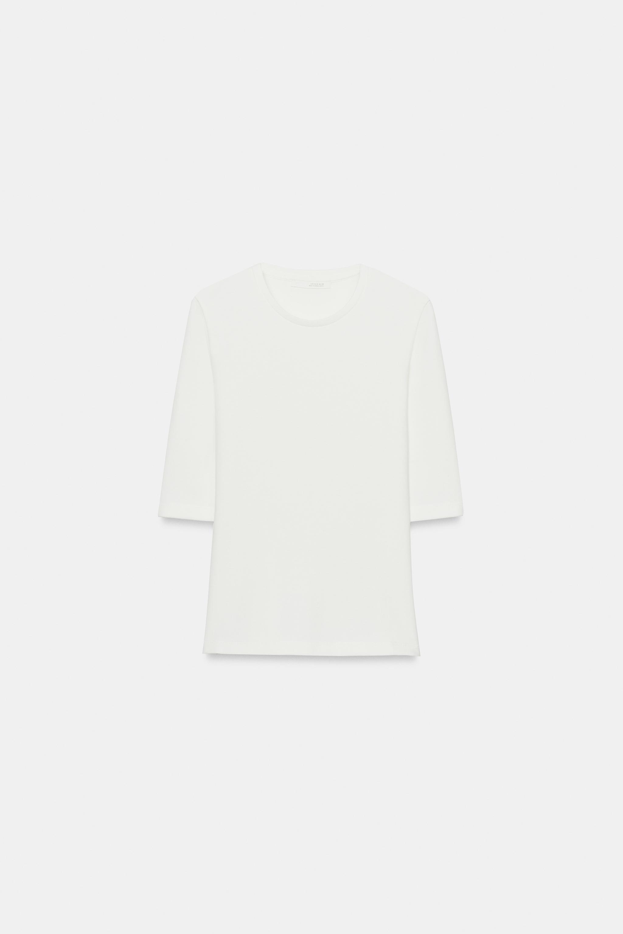 ELBOW-SLEEVE T-SHIRT — White