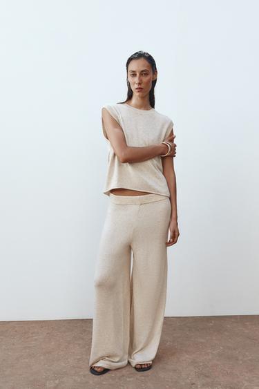 KNIT SLEEVELESS TOP - Sand / Marl by Zara