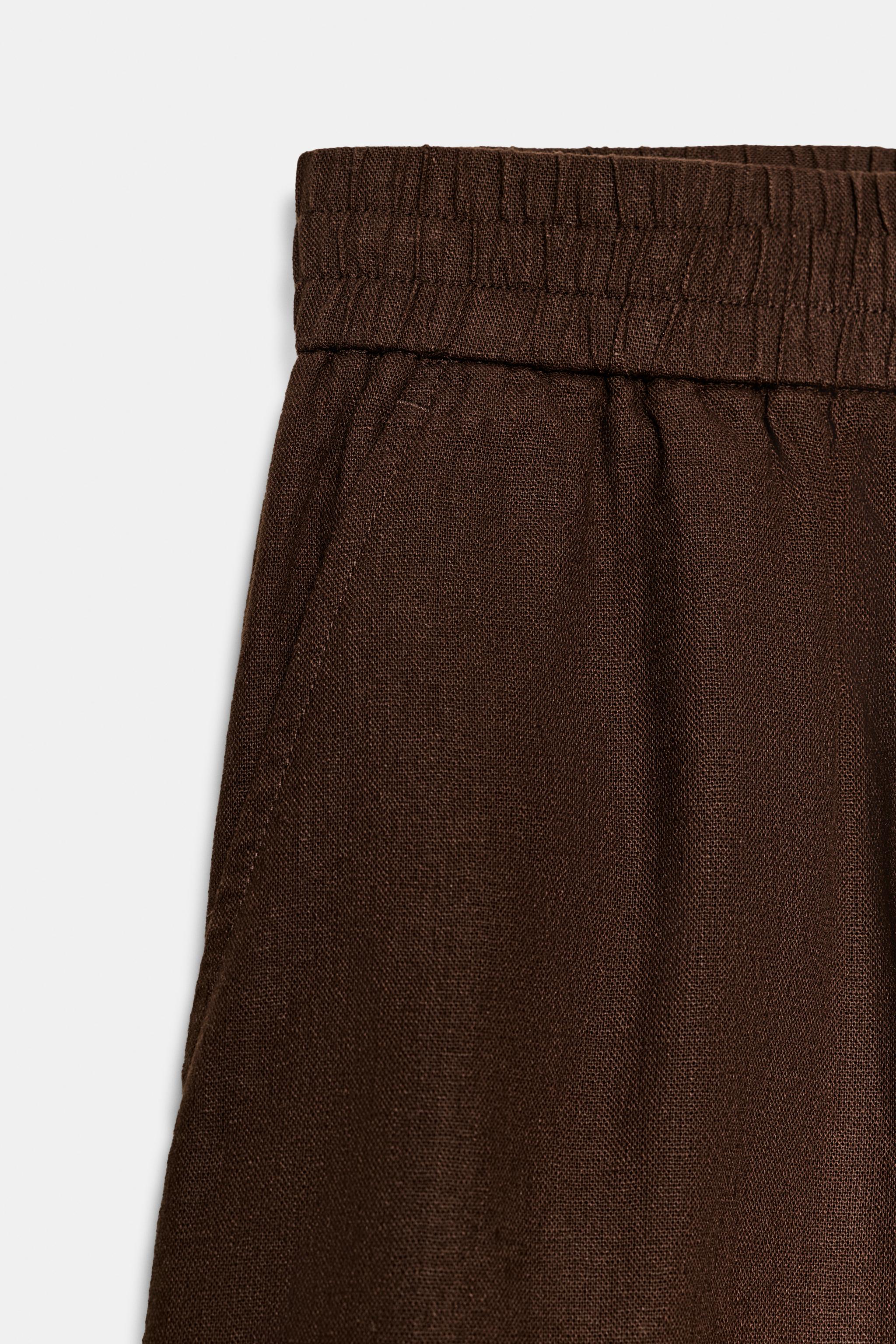 LINEN SHORTS WITH ELASTIC WAIST