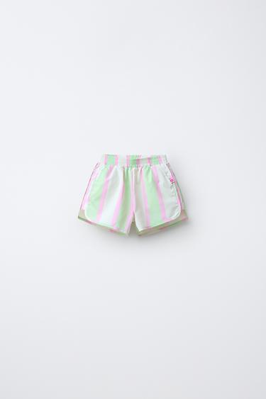 Zara WATER REPELLENT STRIPED SHORTS - Multicolored - Image 0
