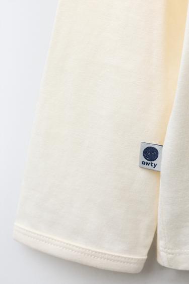 T-SHIRT IMPRIMÉ À INSCRIPTION ET À FLEURS - Bleu clair de Zara - Image 3