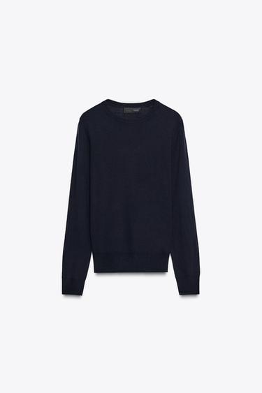 JERSEY CON LANA BÁSICO - Marino de Zara