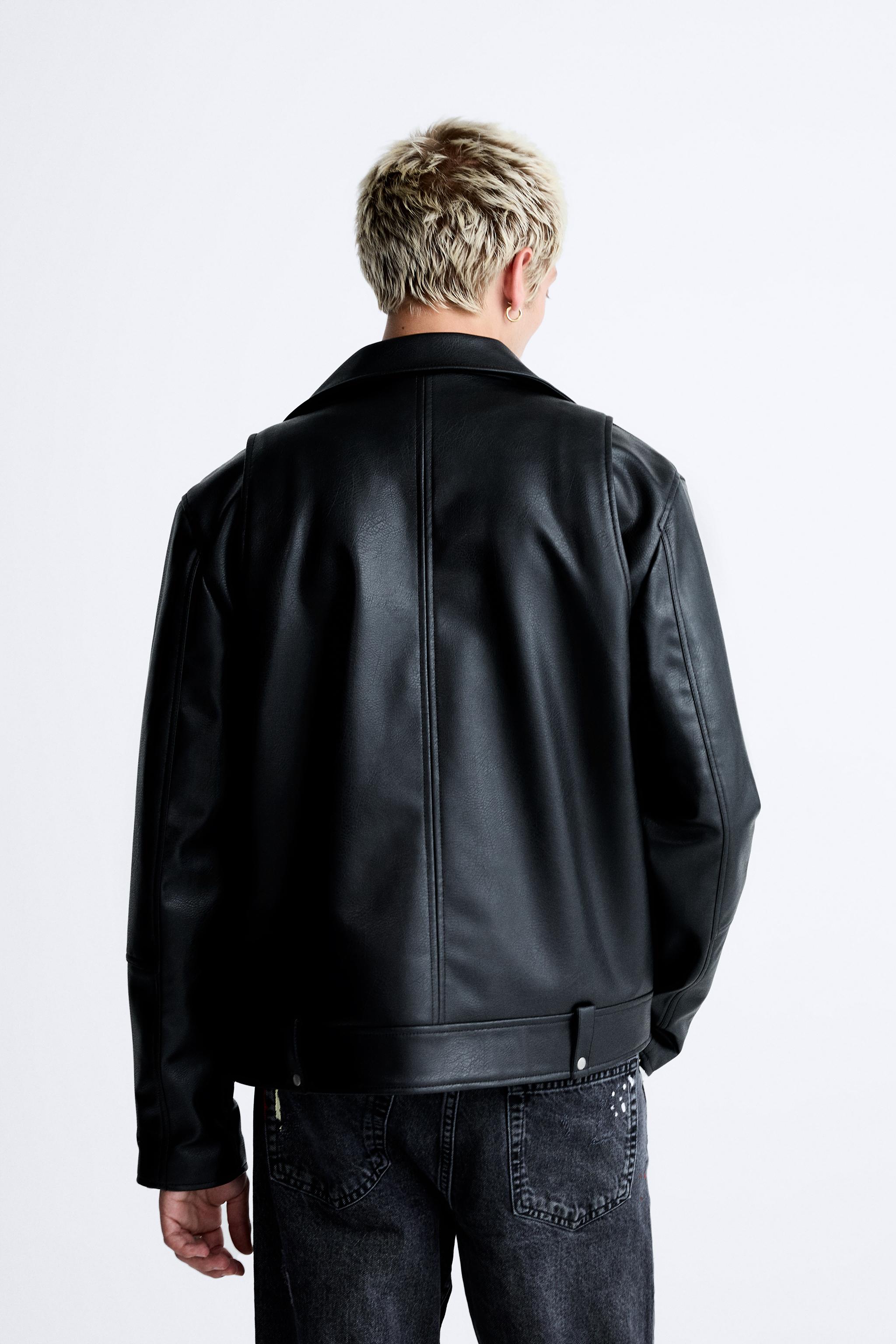 Zara online cheap leather jacket