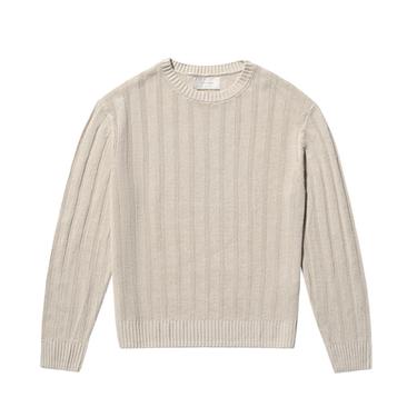 GERIPPTER PULLOVER AUS 100 % LEINEN - Steingrau von Zara
