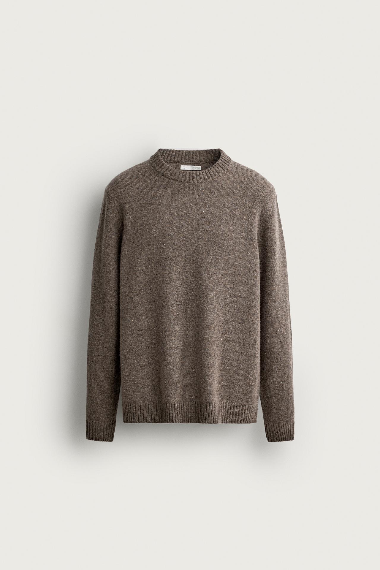 WOOL BLEND BOTONATO SWEATER — taupe brown