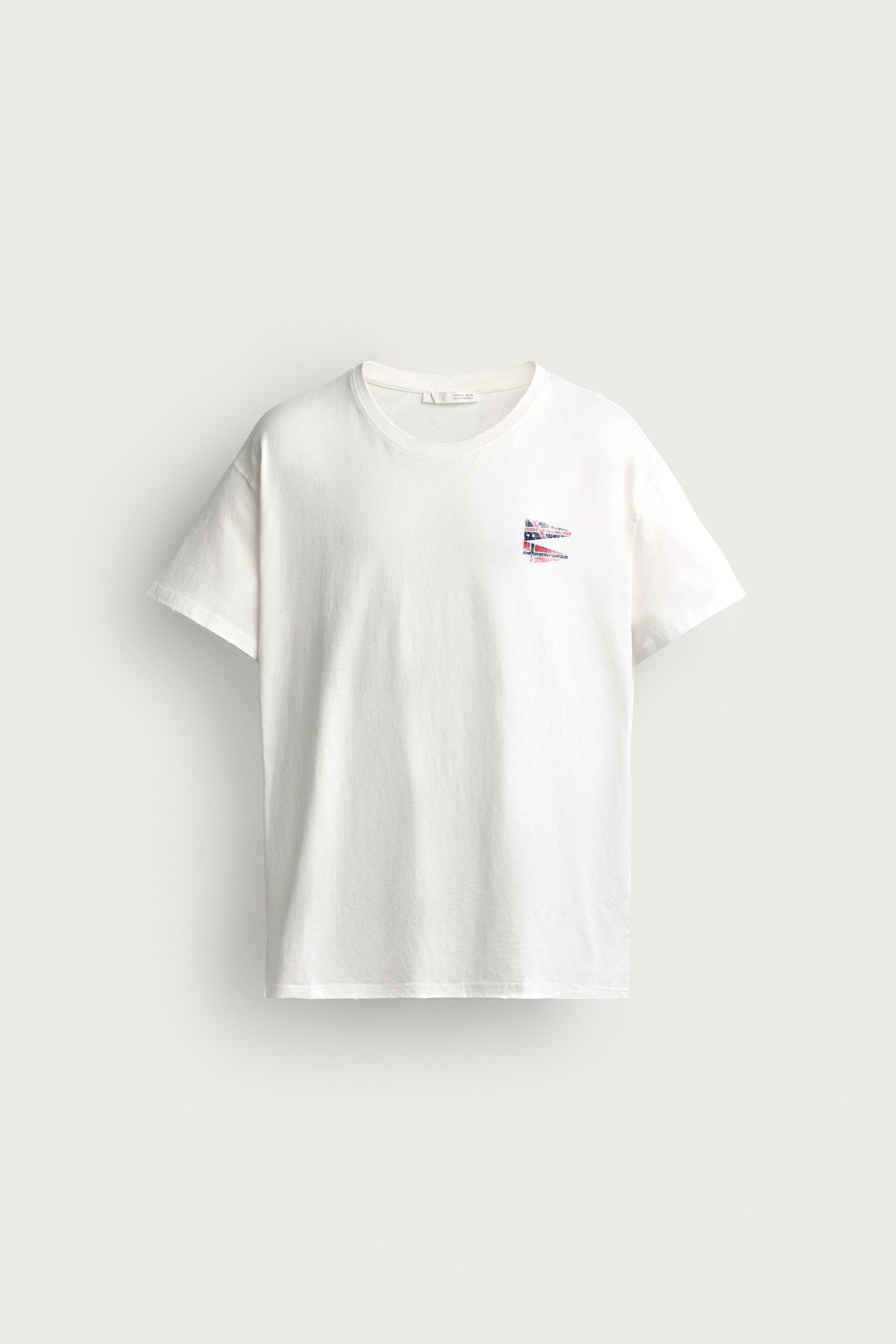 FLAG PRINT T-SHIRT — White