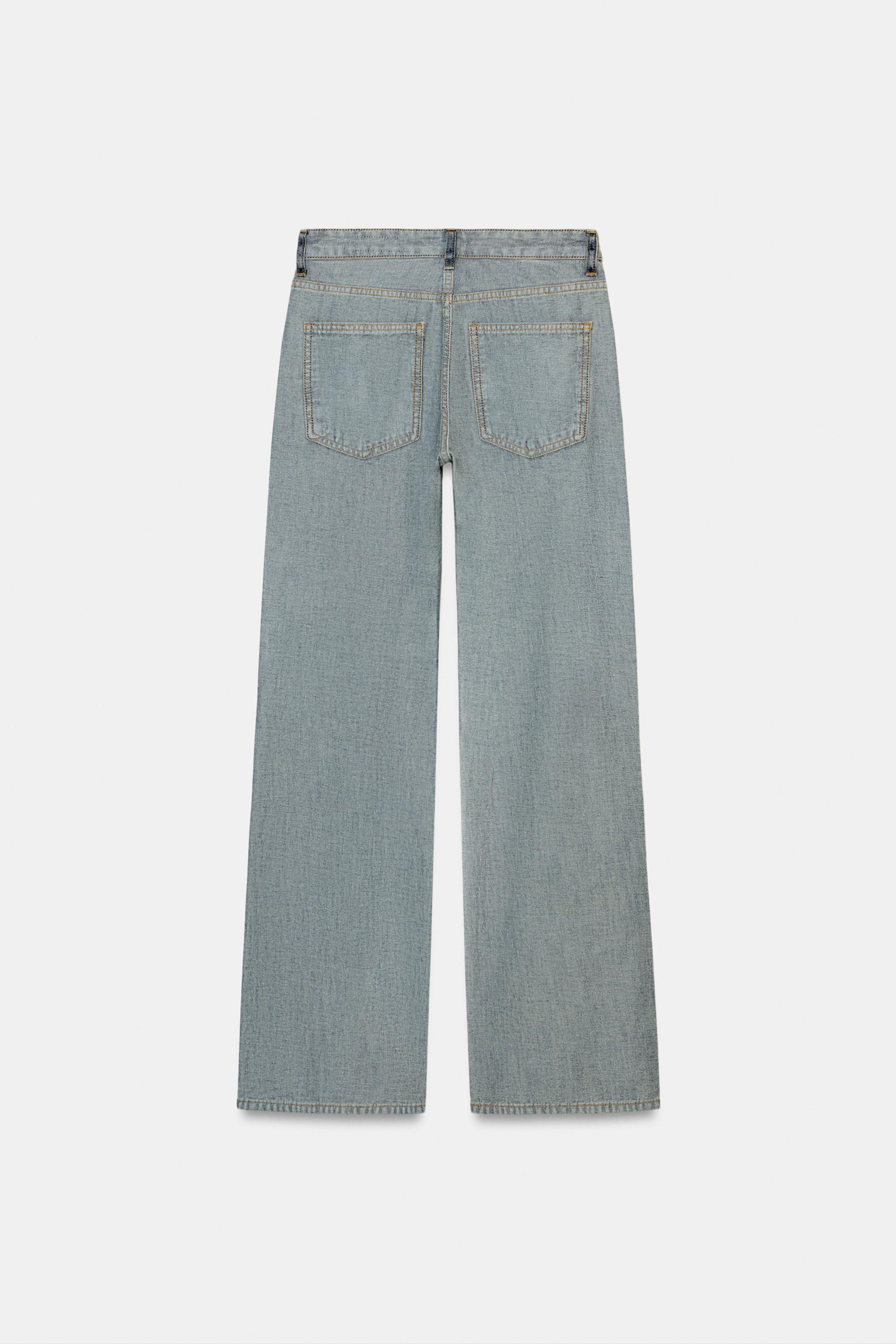 パンツ denim19 ZW COLLECTION ミッドライズストレートデニムパンツ - ブルー | ZARA